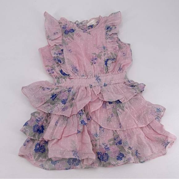 Loveshackfancy Pink Ruffle Floral Dress Girls Kids 4 5 - Picture 2 of 5